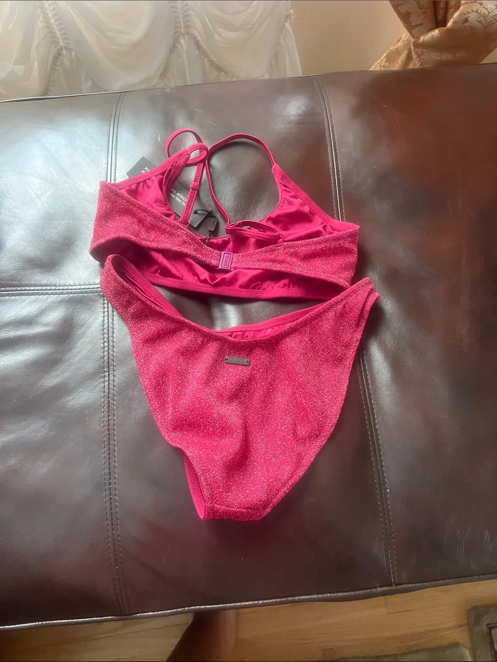triangl swimwear Shimmery Hot Pink Bikini Set